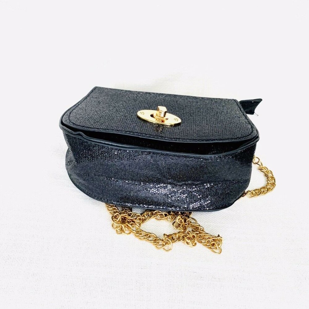New Victoria Leland Designs Shimmer Crossbody Bag Gold Chain Strap - Picture 8 of 9